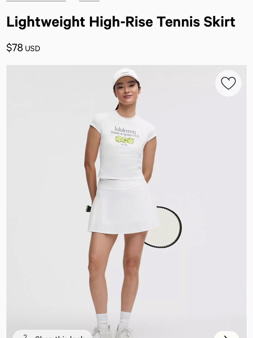 NWT Lululemon Lightweight High-Rise Tennis Skirt
